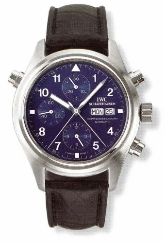 IWC Pilot's Watch Doppelchronograph Platinum / Blue / Italian / Strap IW3711-26 (IW371126)